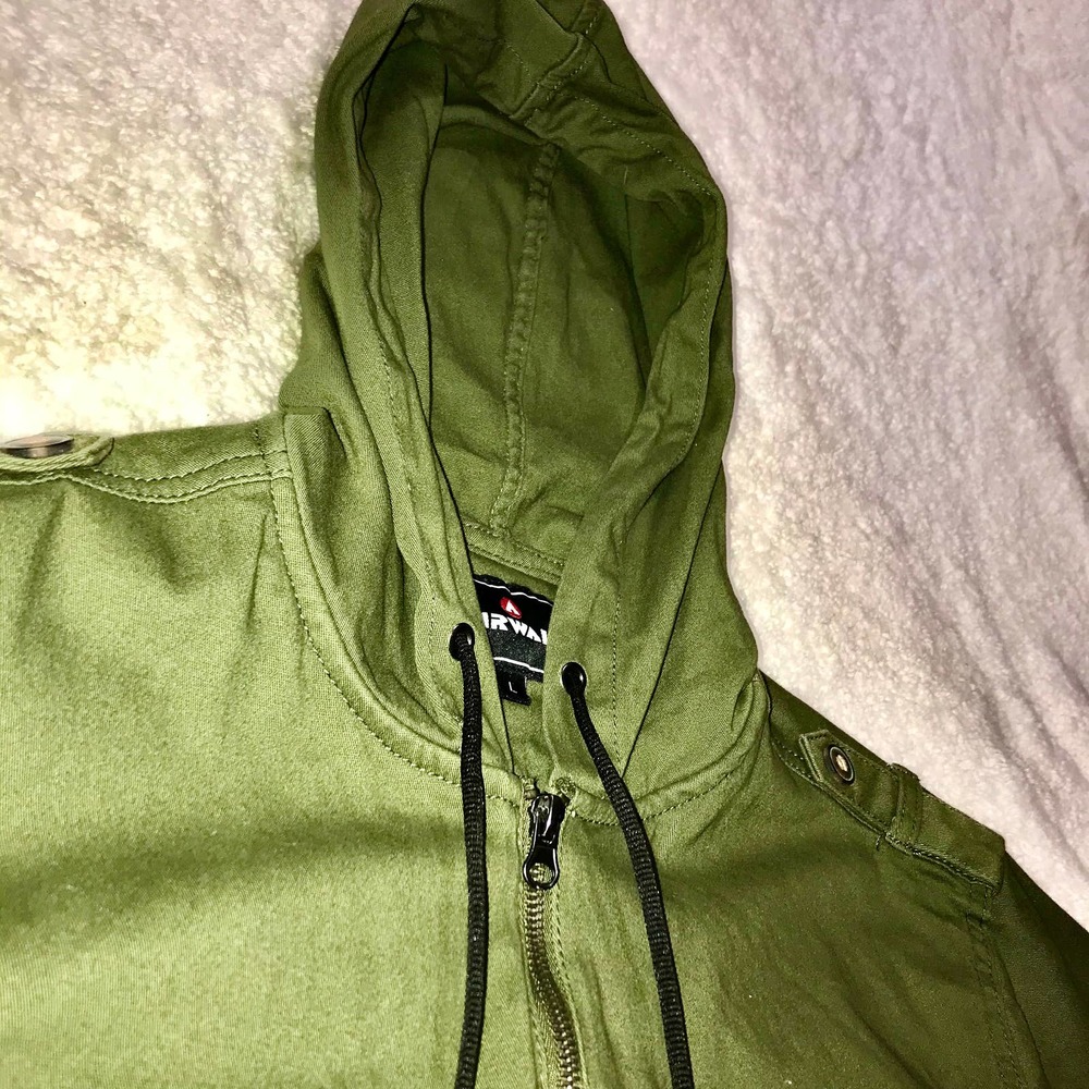 AIRWALK men's Green Large Zippered Jacket/Hoodie